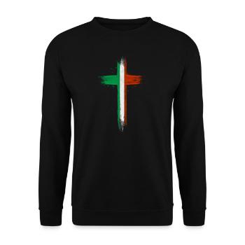 Drapeau de l’Italie Drapeau italien Vintage Look vieilli - Sweat-shirt Unisexe - noir - Devant - Alina (178cm) & Michal (187cm)