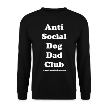 Anti-sozialer Hundevater - Unisex Pullover - Schwarz - Vorne - Alina (178cm) & Michal (187cm)