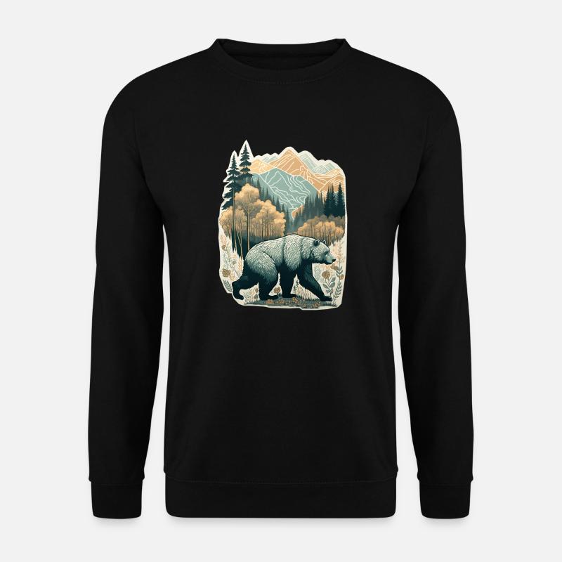Wandernder Bärin der Natur - Unisex Pullover - Schwarz