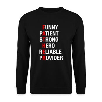 Drôle Patient Héros fort Père - Sweat-shirt Unisexe - noir - Devant - Alina (178cm) & Michal (187cm)