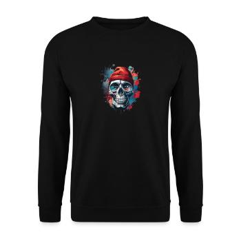 Vector T-Shirt Design Schädel Gothic - Unisex Pullover - Schwarz - Vorne - Alina (178cm) & Michal (187cm)