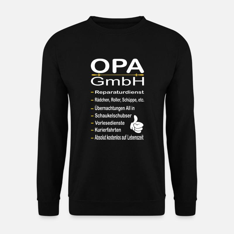Opa GmbH das wird Opa reparieren Opa Spruch - Unisex Pullover - Schwarz
