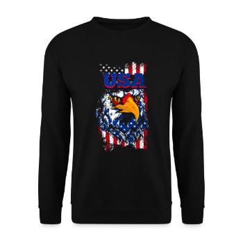 A Beautiful and Funny Eagle Design - Unisex Sweatshirt - black - Front - Alina (178cm) & Michal (187cm)