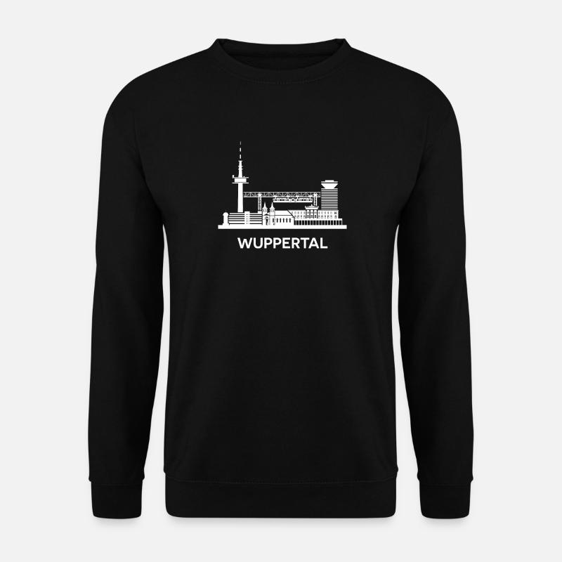 Wuppertal, weiß - Unisex Pullover - Schwarz