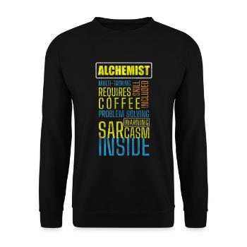 Alchemist Healing Occult Research - Unisex Sweatshirt - black - Front - Alina (178cm) & Michal (187cm)