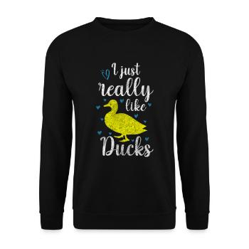 Duck Quack Nature - Unisex Sweatshirt - black - Front - Alina (178cm) & Michal (187cm)