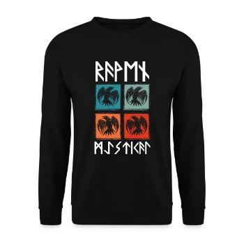 Krähe Dichter Schwarz Munin - Unisex Pullover - Schwarz - Vorne - Alina (178cm) & Michal (187cm)