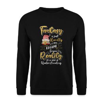 Gnome Figurine Leprechaun - Unisex Sweatshirt - black - Front - Alina (178cm) & Michal (187cm)
