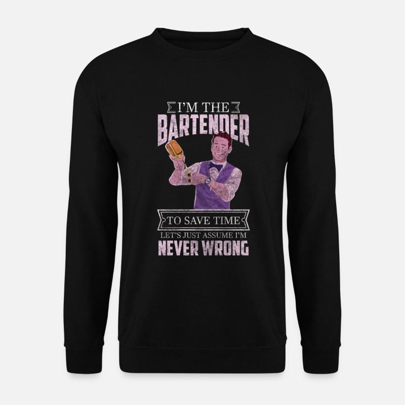 Barkeeper Disko Shaker Humor - Unisex Pullover - Schwarz