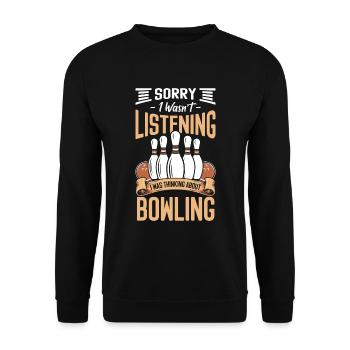 Bowlingkugel Hobby Wurf Verein - Unisex Pullover - Schwarz - Vorne - Alina (178cm) & Michal (187cm)