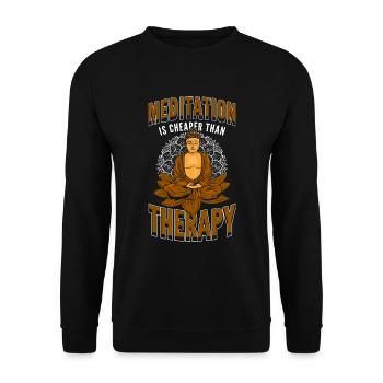 Yoga, Peace, Meditation, Mindfulness - Unisex Sweatshirt - black - Front - Alina (178cm) & Michal (187cm)