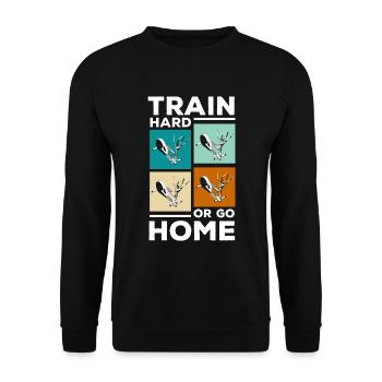 Crosstrainer Fitnessstudio - Unisex Pullover - Schwarz - Vorne - Alina (178cm) & Michal (187cm)