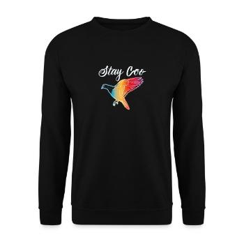 Dove - stay quiet cool - Unisex Sweatshirt - black - Front - Alina (178cm) & Michal (187cm)