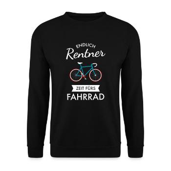 Endlich Rentner Zeit Fürs Fahrrad - Radsport - Unisex Pullover - Schwarz - Vorne - Alina (178cm) & Michal (187cm)