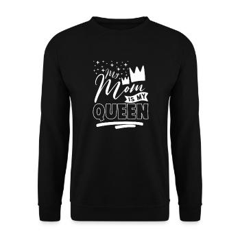 My Mom is My Queen - Unisex Pullover - Schwarz - Vorne - Alina (178cm) & Michal (187cm)