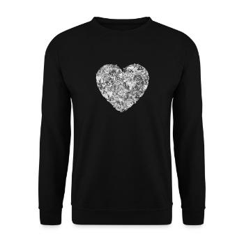 Coeur chat amoureux Kitty chat chaton amour cadeau pour animaux de compagnie - Sweat-shirt Unisexe - noir - Devant - Alina (178cm) & Michal (187cm)