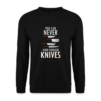 Koch Metzger Fleicher Messer Spruch Knives - Unisex Sweatshirt - black - Front - Alina (178cm) & Michal (187cm)