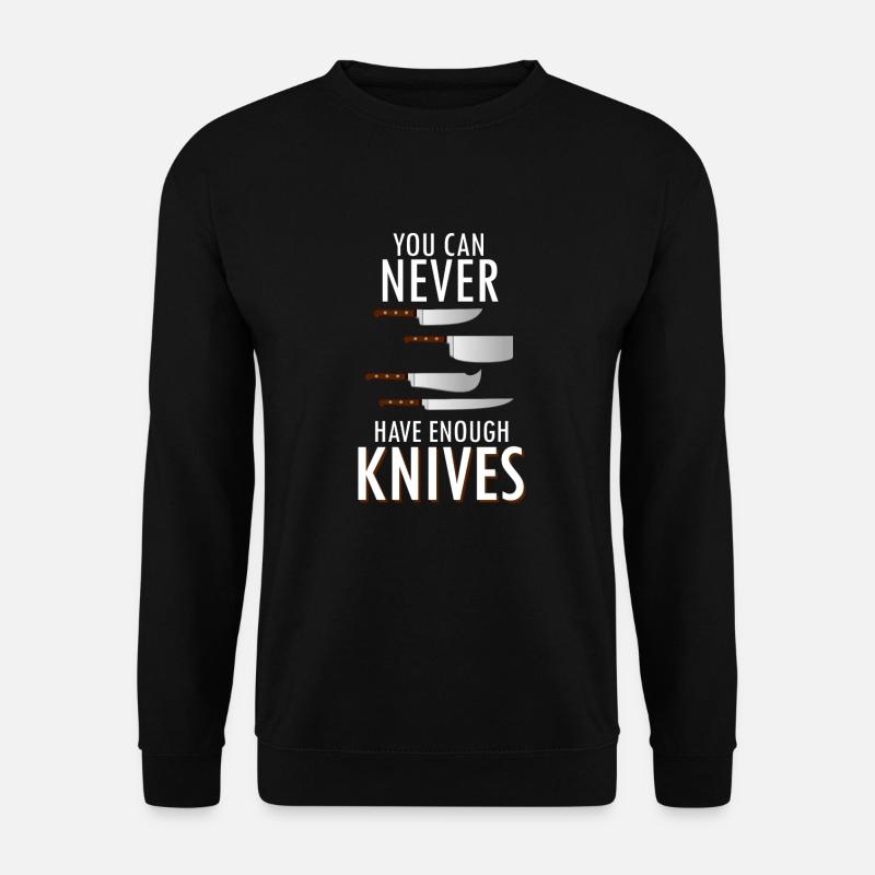 Koch Metzger Fleicher Messer Spruch Knives - Unisex Pullover - Schwarz