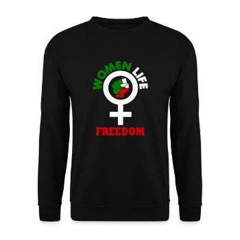 Women life freedom - Sweat-shirt Unisexe - noir - Devant - Alina (178cm) & Michal (187cm)