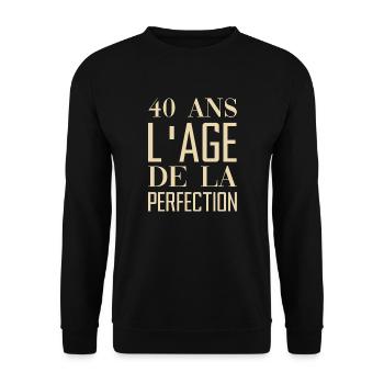 40 ans anniversaire - Sweat-shirt Unisexe - noir - Devant - Alina (178cm) & Michal (187cm)