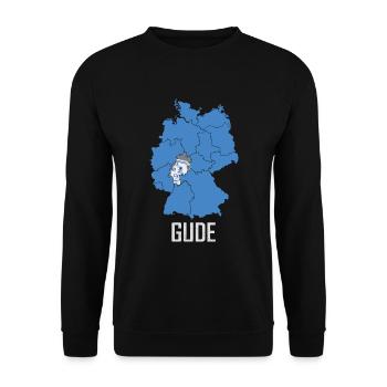 iGude Hessen Frankfurt Gude Spruch - Unisex Pullover - Schwarz - Vorne - Alina (178cm) & Michal (187cm)
