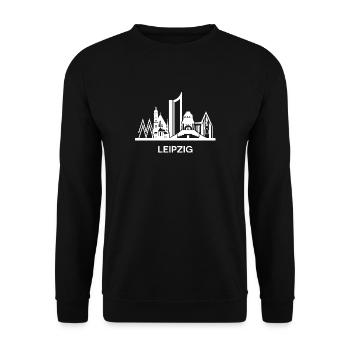 Leipzig, blanc - Sweat-shirt Unisexe - noir - Devant - Alina (178cm) & Michal (187cm)