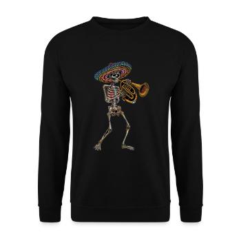 Tuba Squelette Mexicain - Sweat-shirt Unisexe - noir - Devant - Alina (178cm) & Michal (187cm)