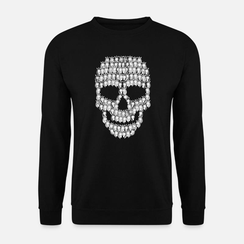 Totenkopf Einhörner | Fabelwesen Regenbogen Kopf - Unisex Pullover - Schwarz