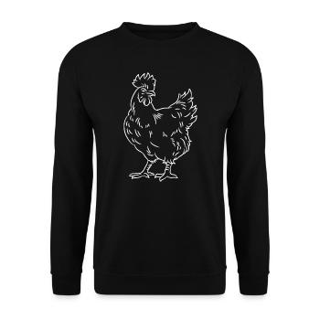 Poulet drôle olive graphique ferme animaux volaille - Sweat-shirt Unisexe - noir - Devant - Alina (178cm) & Michal (187cm)