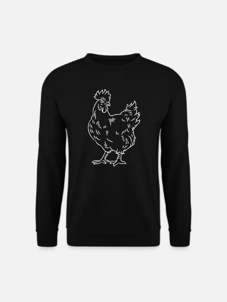 Geflügeles lustiges Oliven-Grafik-Nutztiergeflügel des Huhns - Unisex Pullover - Schwarz