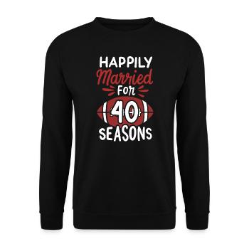 40. Hochzeitstag glücklich verheiratet 40 Jahre - Unisex Pullover - Schwarz - Vorne - Alina (178cm) & Michal (187cm)