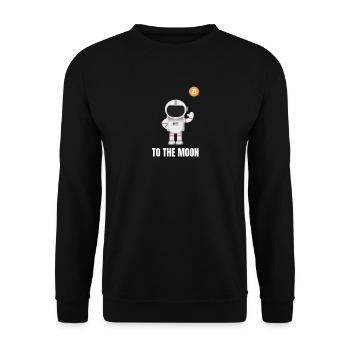 Bitcoin to the Moon - Unisex Sweatshirt - black - Front - Alina (178cm) & Michal (187cm)