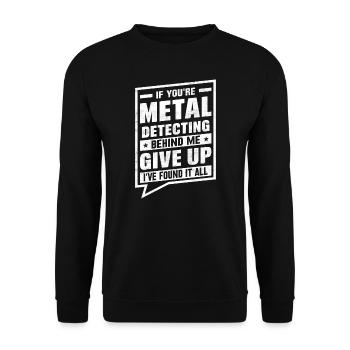 Drôle de détecteur de métaux pour hommes Détection de métaux derrière - Sweat-shirt Unisexe - noir - Devant - Alina (178cm) & Michal (187cm)