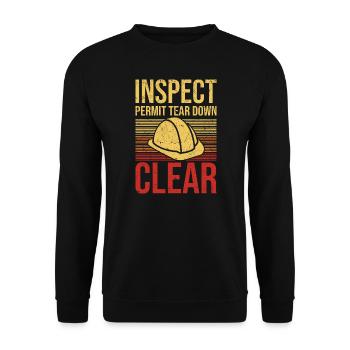 Inspect Permit Tear Down Clear Construction Wreck - Unisex Sweatshirt - black - Front - Alina (178cm) & Michal (187cm)