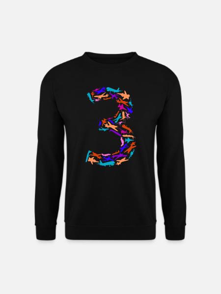 Geburtstag Junge 3 Jahre Flugzeug Flugzeuge - Unisex Pullover - Schwarz