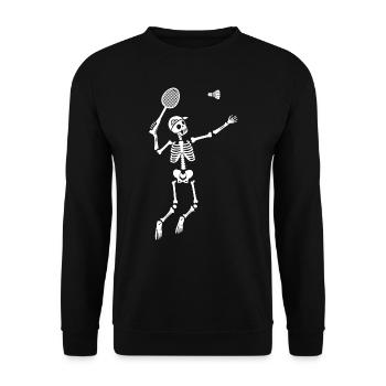 Badminton player skeleton badminton - Unisex Sweatshirt - black - Front - Alina (178cm) & Michal (187cm)