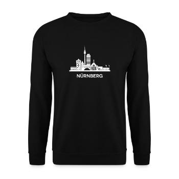 Nürnberg, weiß - Unisex Pullover - Schwarz - Vorne - Alina (178cm) & Michal (187cm)