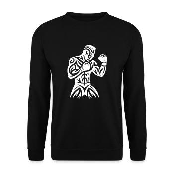 Boxe thaïlandaise Tribal Tattoo Fist Boxer Fighter - Sweat-shirt Unisexe - noir - Devant - Alina (178cm) & Michal (187cm)