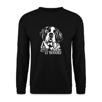 SAINT BERNARD aimé par un St Bernard Wilsigns - Sweat-shirt Unisexe - noir - Devant - Alina (178cm) & Michal (187cm)