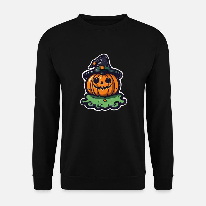 Halloween Kürbis 2023 Motiv 2 - Unisex Pullover - Schwarz