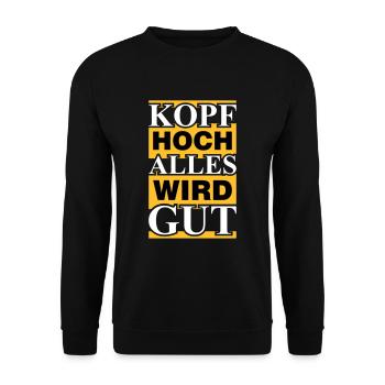 alles wird gut - Unisex Pullover - Schwarz - Vorne - Alina (178cm) & Michal (187cm)