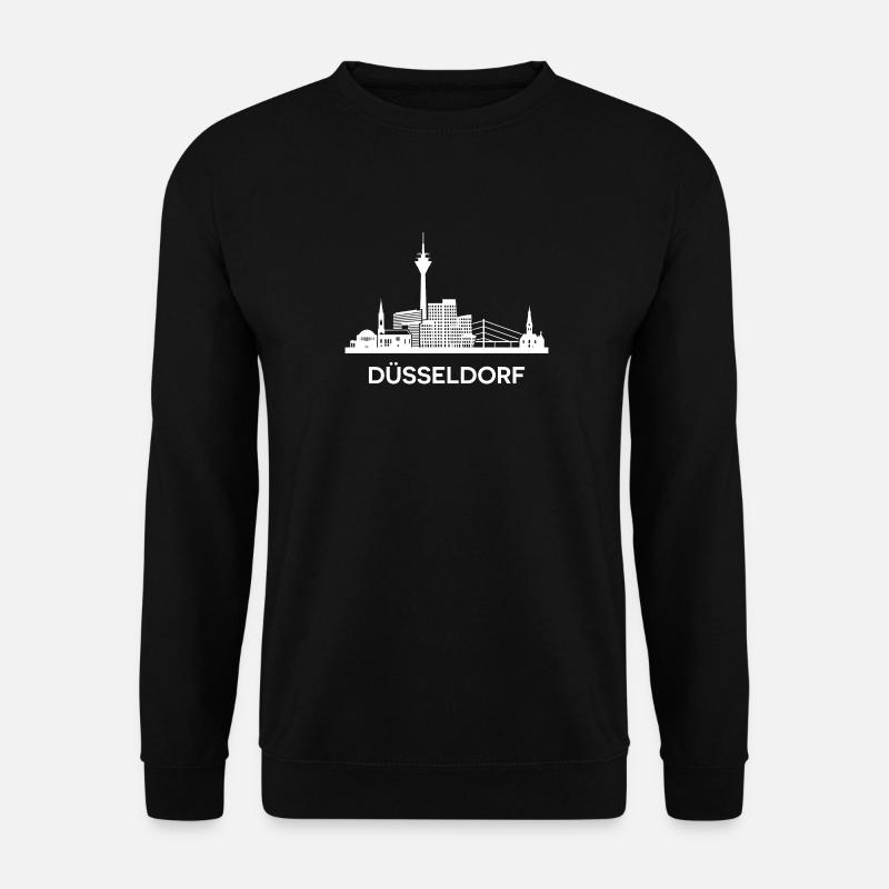 Düsseldorf, weiß - Unisex Pullover - Schwarz