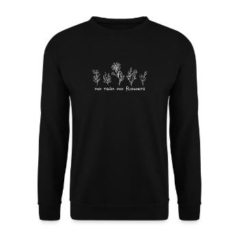 no rain no flowers - Unisex Sweatshirt - black - Front - Alina (178cm) & Michal (187cm)