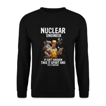 Nuklearingenieur für Kernkraftwerk und Kernenergie - Unisex Pullover - Schwarz - Vorne - Alina (178cm) & Michal (187cm)