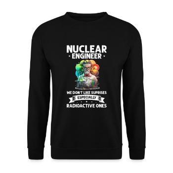Kernenergie Spruch für Kernenergie - Unisex Pullover - Schwarz - Vorne - Alina (178cm) & Michal (187cm)