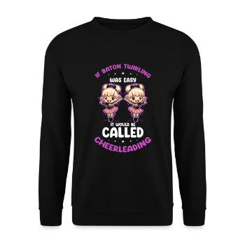Professionelles Stabdänzerin für Majorette - Unisex Pullover - Schwarz - Vorne - Alina (178cm) & Michal (187cm)