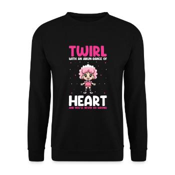 Gymnastik Design für Taktstock drehen - Unisex Pullover - Schwarz - Vorne - Alina (178cm) & Michal (187cm)