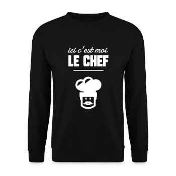 Ici c’est moi le chef - Sweat-shirt Unisexe - noir - Devant - Alina (178cm) & Michal (187cm)