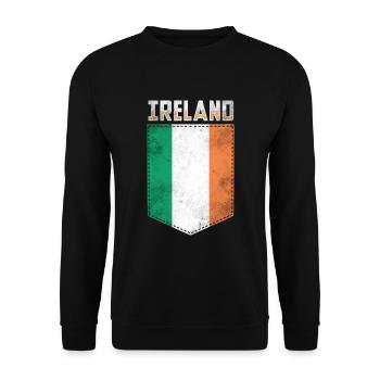 Ireland Flag Irish - Unisex Sweatshirt - black - Front - Alina (178cm) & Michal (187cm)