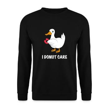 Canard avec beignet disant - Sweat-shirt Unisexe - noir - Devant - Alina (178cm) & Michal (187cm)
